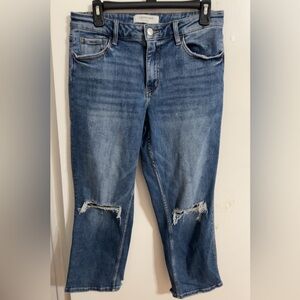 LOVERVET DARK DEVON HIGH RISE CROPPED STRAIGHT LEG JEAN SIZE 28